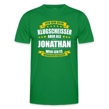 Name Jonathan Vorname Klugscheisser Namenstag - Männer Funktions-T-Shirt - Kelly Green - Vorne - AI Model Male 178 dark (178cm)
