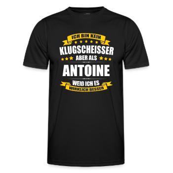 Name Antoine Vorname Klugscheisser Namenstag - Männer Funktions-T-Shirt - Schwarz - Vorne - AI Model Male 178 dark (178cm)