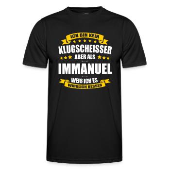 Name Immanuel Vorname Klugscheisser Namenstag - Männer Funktions-T-Shirt - Schwarz - Vorne - AI Model Male 178 dark (178cm)