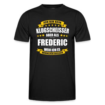 Name Frederic Vorname Klugscheisser Namenstag - Männer Funktions-T-Shirt - Schwarz - Vorne - AI Model Male 178 dark (178cm)