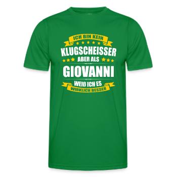 Name Giovanni Vorname Klugscheisser Namenstag - Männer Funktions-T-Shirt - Kelly Green - Vorne - AI Model Male 178 dark (178cm)