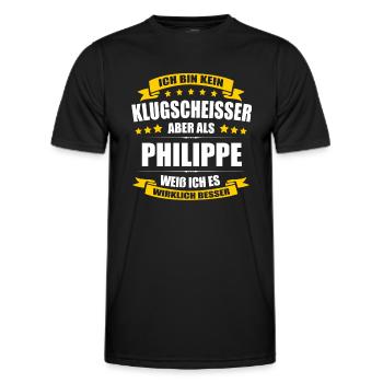 Name Philippe Vorname Klugscheisser Namenstag - Männer Funktions-T-Shirt - Schwarz - Vorne - AI Model Male 178 dark (178cm)