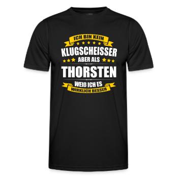 Name Thorsten Vorname Klugscheisser Namenstag - Männer Funktions-T-Shirt - Schwarz - Vorne - AI Model Male 178 dark (178cm)
