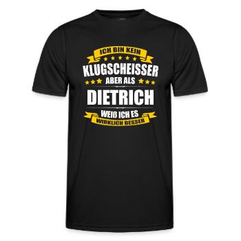 Name Dietrich Vorname Klugscheisser Namenstag - Männer Funktions-T-Shirt - Schwarz - Vorne - AI Model Male 178 dark (178cm)