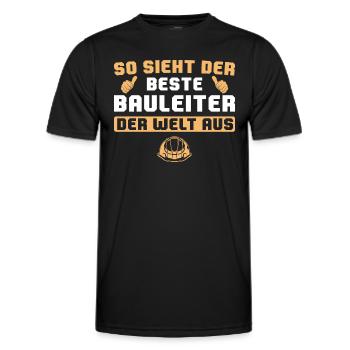 Bester Bauleiter der Welt Bauaufsicht Geschenk - Männer Funktions-T-Shirt - Schwarz - Vorne - AI Model Male 178 dark (178cm)