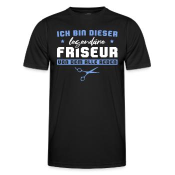Haarstylist Haare schneiden Legendärer Friseur - Männer Funktions-T-Shirt - Schwarz - Vorne - AI Model Male 178 dark (178cm)