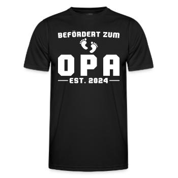 Schwangerschaft ankündigen 2024 Werdender Opa - Männer Funktions-T-Shirt - Schwarz - Vorne - AI Model Male 178 dark (178cm)