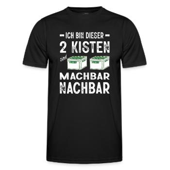 Ich Bin Dieser 2 Kisten Sind Machbar Nachbar Bier - Männer Funktions-T-Shirt - Schwarz - Vorne - AI Model Male 178 dark (178cm)