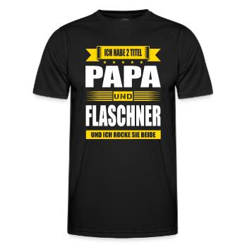Zwei Titel Papa Und Flaschner Meister Abschluss - Männer Funktions-T-Shirt - Schwarz - Vorne - AI Model Male 178 dark (178cm)
