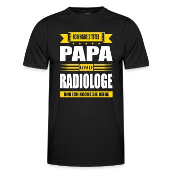 Zwei Titel Papa Und Radiologe Radiologie - Männer Funktions-T-Shirt - Schwarz - Vorne - AI Model Male 178 dark (178cm)