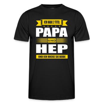 Zwei Titel Papa Und HEP Heilerziehungspfleger - Männer Funktions-T-Shirt - Schwarz - Vorne - AI Model Male 178 dark (178cm)