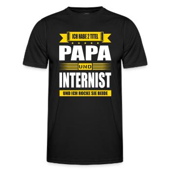 Zwei Titel Papa Und Internist Innere Medizin - Männer Funktions-T-Shirt - Schwarz - Vorne - AI Model Male 178 dark (178cm)