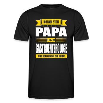 Zwei Titel Papa Und Gastroenterologe Facharzt Arzt - Männer Funktions-T-Shirt - Schwarz - Vorne - AI Model Male 178 dark (178cm)