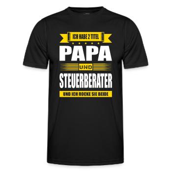 Zwei Titel Papa Und Steuerberater Buchhalter - Männer Funktions-T-Shirt - Schwarz - Vorne - AI Model Male 178 dark (178cm)