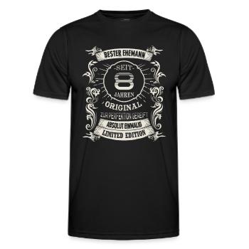 Seit 8 Jahren Hochzeitstag Blecherne Hochzeit Ehe - Männer Funktions-T-Shirt - Schwarz - Vorne - AI Model Male 178 dark (178cm)