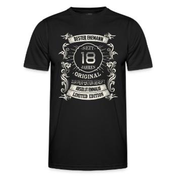 18 Hochzeitstag Seit 18 Jahren Türkishochzeit Ehe - Männer Funktions-T-Shirt - Schwarz - Vorne - AI Model Male 178 dark (178cm)