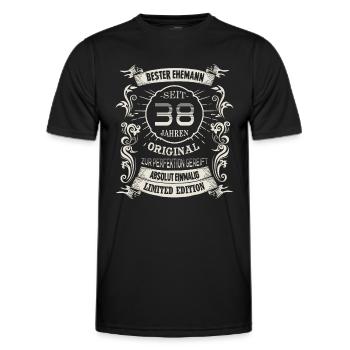 38 Hochzeitstag Seit 38 Jahren Feuerhochzeit Ehe - Männer Funktions-T-Shirt - Schwarz - Vorne - AI Model Male 178 dark (178cm)