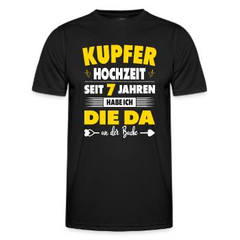 7 Hochzeitstag Paare 7 Jahre Ehe Kupferhochzeit - Männer Funktions-T-Shirt - Schwarz - Vorne - AI Model Male 178 dark (178cm)