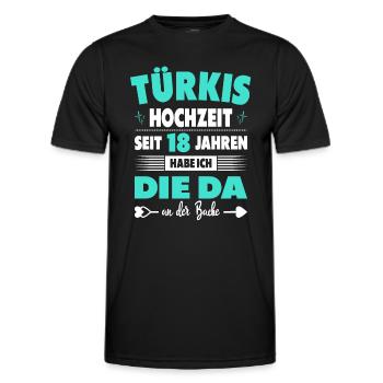 18 Hochzeitstag Paare 18 Jahre Ehe Türkishochzeit - Männer Funktions-T-Shirt - Schwarz - Vorne - AI Model Male 178 dark (178cm)