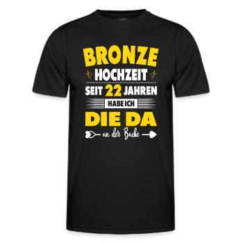 22. Hochzeitstag 22 Jahre Ehe Bronzehochzeit - Männer Funktions-T-Shirt - Schwarz - Vorne - AI Model Male 178 dark (178cm)