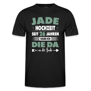26 Hochzeitstag Paare 26 Jahre Ehe Jadehochzeit - Männer Funktions-T-Shirt - Schwarz - Vorne - AI Model Male 178 dark (178cm)