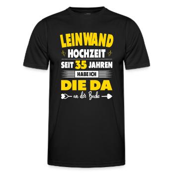 35 Hochzeitstag 35 Jahre Ehe Leinwandhochzeit - Männer Funktions-T-Shirt - Schwarz - Vorne - AI Model Male 178 dark (178cm)