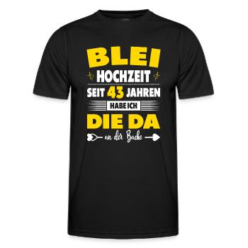 43 Hochzeitstag Paare 43 Jahre Ehe Bleihochzeit - Männer Funktions-T-Shirt - Schwarz - Vorne - AI Model Male 178 dark (178cm)