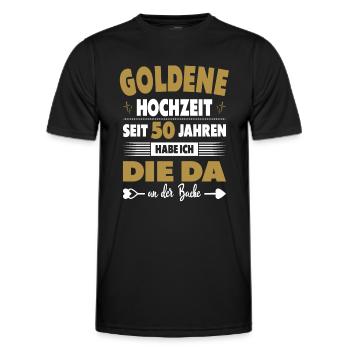 50. Hochzeitstag 50 Jahre Ehe Goldene Hochzeit - Männer Funktions-T-Shirt - Schwarz - Vorne - AI Model Male 178 dark (178cm)
