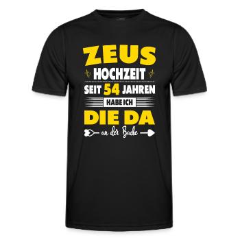 54 Hochzeitstag Paare 54 Jahre Ehe Zeushochzeit - Männer Funktions-T-Shirt - Schwarz - Vorne - AI Model Male 178 dark (178cm)