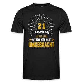 21 Hochzeitstag Mann 21 Jahre Ehe Opalhochzeit - Männer Funktions-T-Shirt - Schwarz - Vorne - AI Model Male 178 dark (178cm)
