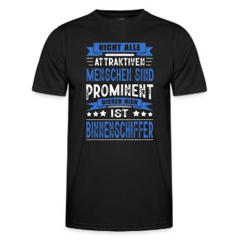 Binnenschiffer Spruch Schifffahrt Geselle Arbeit - Männer Funktions-T-Shirt - Schwarz - Vorne - AI Model Male 178 dark (178cm)