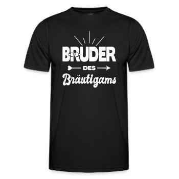 Bruder Des Bräutigams Hochzeit Heirat Kostüm - Männer Funktions-T-Shirt - Schwarz - Vorne - AI Model Male 178 dark (178cm)
