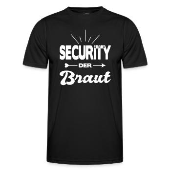 Security Der Braut Hochzeit Heirat Kostüm - Männer Funktions-T-Shirt - Schwarz - Vorne - AI Model Male 178 dark (178cm)