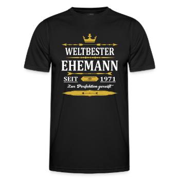 Weltbester Ehemann Seit 1971 Vintage Hochzeitstag - Männer Funktions-T-Shirt - Schwarz - Vorne - AI Model Male 178 dark (178cm)