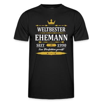 Weltbester Ehemann Seit 1990 Vintage Hochzeitstag - Männer Funktions-T-Shirt - Schwarz - Vorne - AI Model Male 178 dark (178cm)
