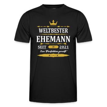 Weltbester Ehemann Seit 2021 Vintage Hochzeitstag - Männer Funktions-T-Shirt - Schwarz - Vorne - AI Model Male 178 dark (178cm)