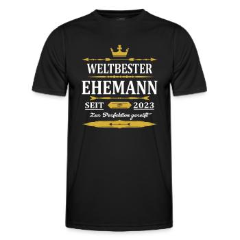 Weltbester Ehemann Seit 2023 Vintage Hochzeitstag - Männer Funktions-T-Shirt - Schwarz - Vorne - AI Model Male 178 dark (178cm)