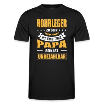 Rohrleger Zu Sein Eine Ehre Papa Sein Unbezahlbar - Männer Funktions-T-Shirt - Schwarz - Vorne - AI Model Male 178 dark (178cm)