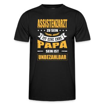 Assistenzarzt Sein Eine Ehre Papa Sein Unbezahlbar - Männer Funktions-T-Shirt - Schwarz - Vorne - AI Model Male 178 dark (178cm)