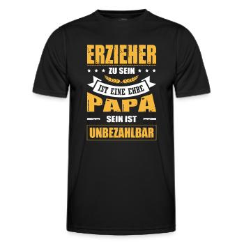 Erzieher Zu Sein Eine Ehre Papa Sein Unbezahlbar - Männer Funktions-T-Shirt - Schwarz - Vorne - AI Model Male 178 dark (178cm)