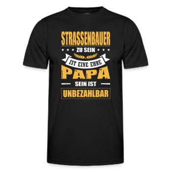 Strassenbauer Sein Eine Ehre Papa Sein Unbezahlbar - Männer Funktions-T-Shirt - Schwarz - Vorne - AI Model Male 178 dark (178cm)