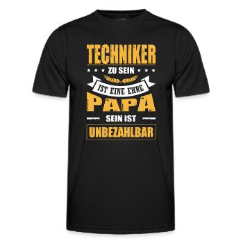 Techniker Sein Ist Eine Ehre Papa Sein Unbezahlbar - Männer Funktions-T-Shirt - Schwarz - Vorne - AI Model Male 178 dark (178cm)