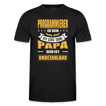 Programmierer Sein Eine Ehre Papa Sein Unbezahlbar - Männer Funktions-T-Shirt - Schwarz - Vorne - AI Model Male 178 dark (178cm)