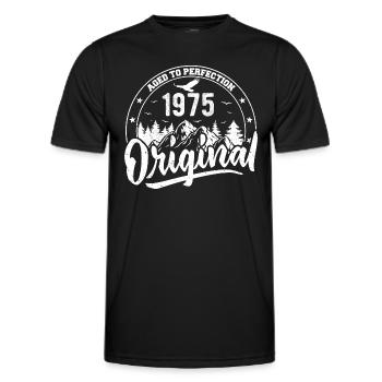 Original 1975 Vintage Geburtstagsgeschenk 1975 - Männer Funktions-T-Shirt - Schwarz - Vorne - AI Model Male 178 dark (178cm)