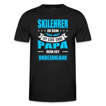 Skilehrer Sein Ist Eine Ehre Papa Sein Unbezahlbar - Männer Funktions-T-Shirt - Schwarz - Vorne - AI Model Male 178 dark (178cm)
