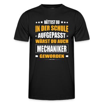 Hättest Du Mal In Der Schule Aufgepasst Mechaniker - Männer Funktions-T-Shirt - Schwarz - Vorne - AI Model Male 178 dark (178cm)
