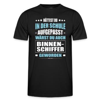 Hättest Du In Der Schule Aufgepasst Binnenschiffer - Männer Funktions-T-Shirt - Schwarz - Vorne - AI Model Male 178 dark (178cm)