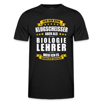 Ich Bin Kein Klugscheisser Biologielehrer Lehrer - Männer Funktions-T-Shirt - Schwarz - Vorne - AI Model Male 178 dark (178cm)