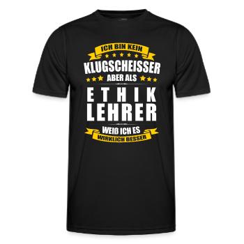 Ich Bin Kein Klugscheisser Ethiklehrer Lehrer - Männer Funktions-T-Shirt - Schwarz - Vorne - AI Model Male 178 dark (178cm)