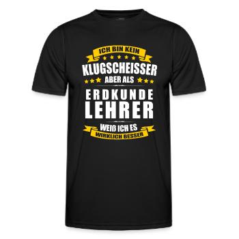 Ich Bin Kein Klugscheisser Erdkundelehrer Lehrer - Männer Funktions-T-Shirt - Schwarz - Vorne - AI Model Male 178 dark (178cm)